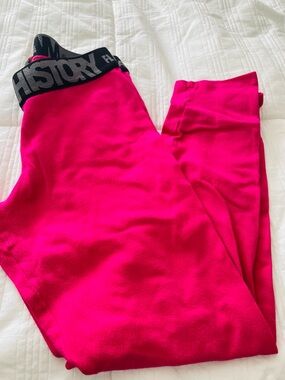flag nor fail Hot Pink Leggings with Black Branded Waistband